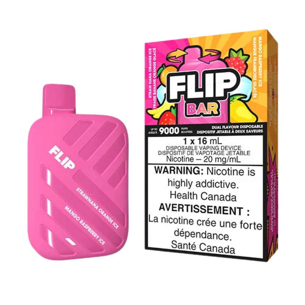 STLTH FLIP BAR 9K | STRAW NANA ORANGE ICE AND MANGO RASPBERRY ICE