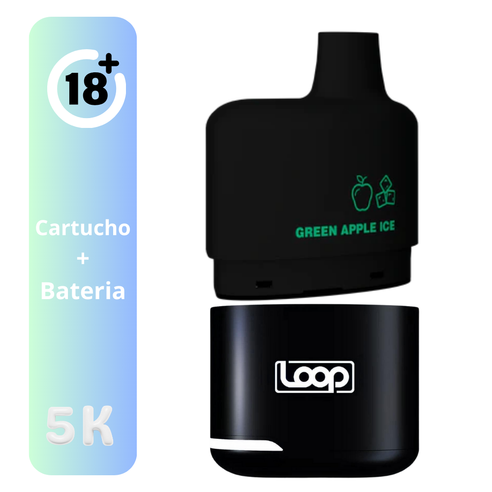 STLTH LOOP 5K KIT GREEN APPLE ICE VAPE DESECHABLE