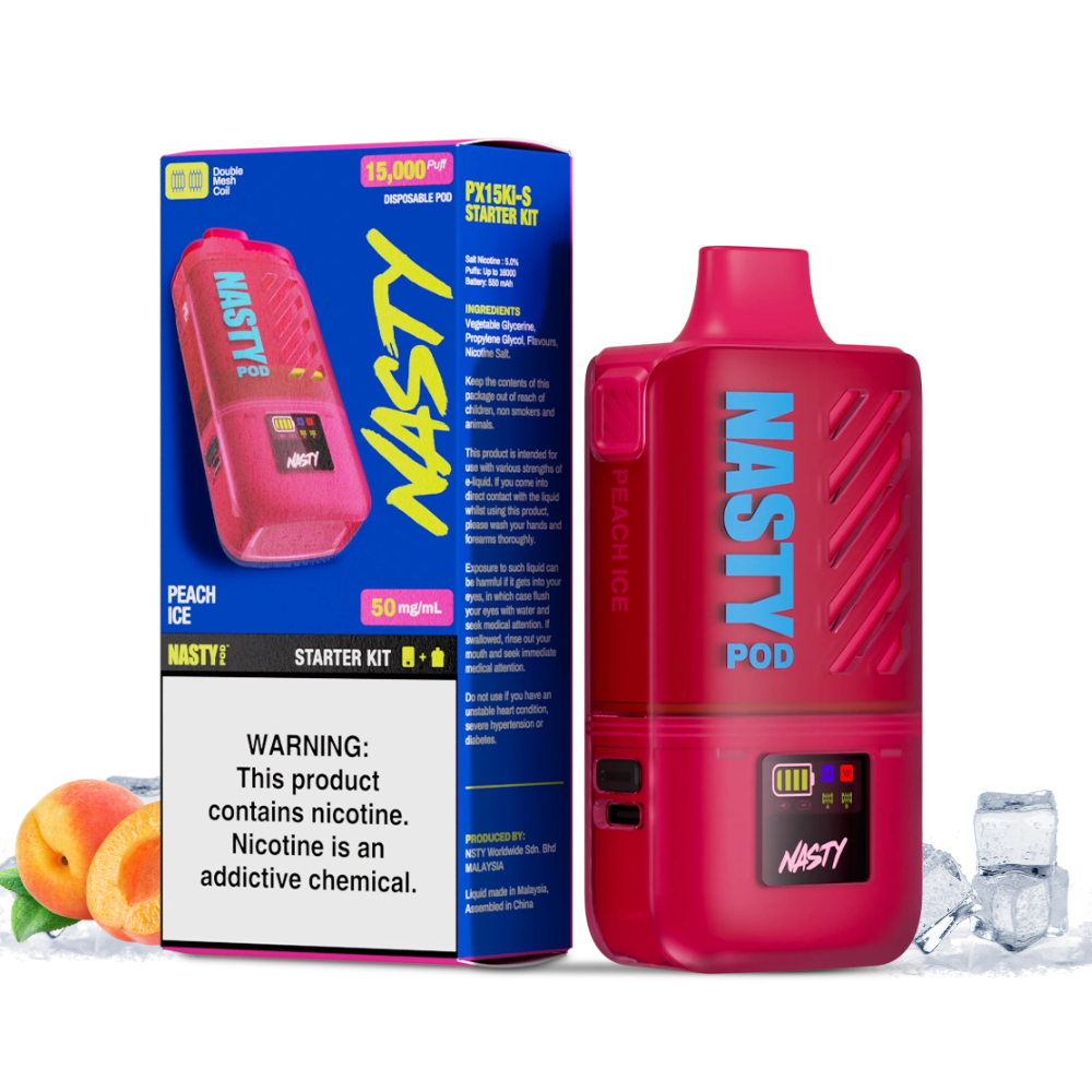 NASTY STARTER KIT PX15KI-S | PEACH ICE 15000 PUFFS