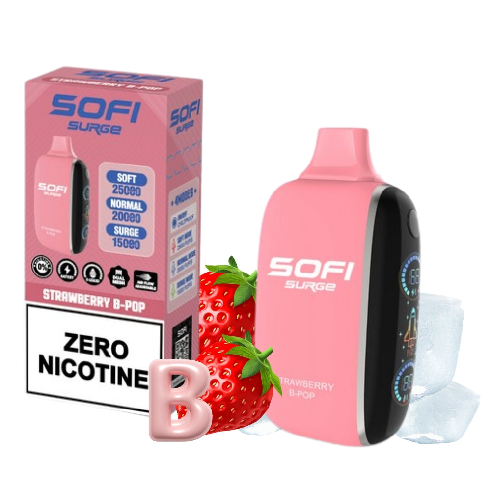 SOFI STRAWBERRY B-POP 25000 PUFFS | VAPE DESECHABLE SIN NICOTINA