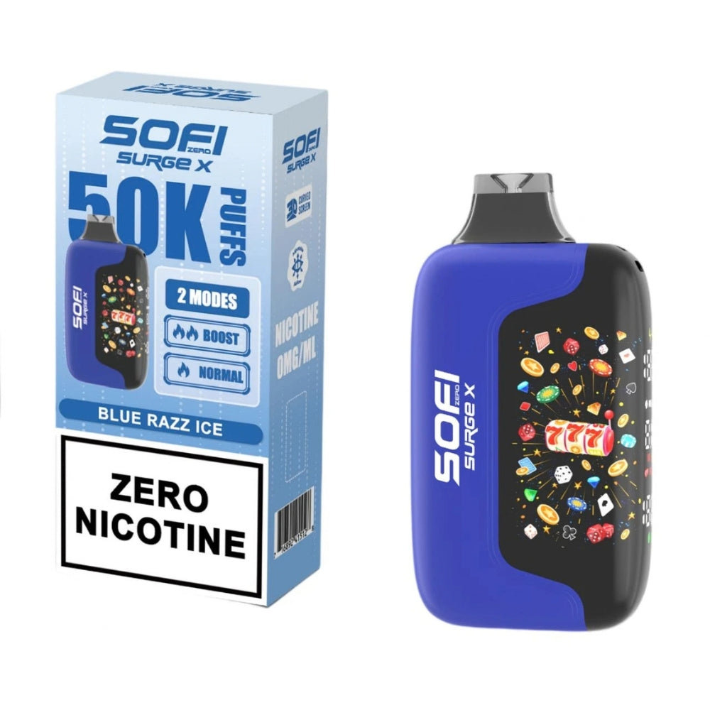 SOFI 50K BLUE RAZZ ICE | VAPE DESECHABLE SIN NICOTINA