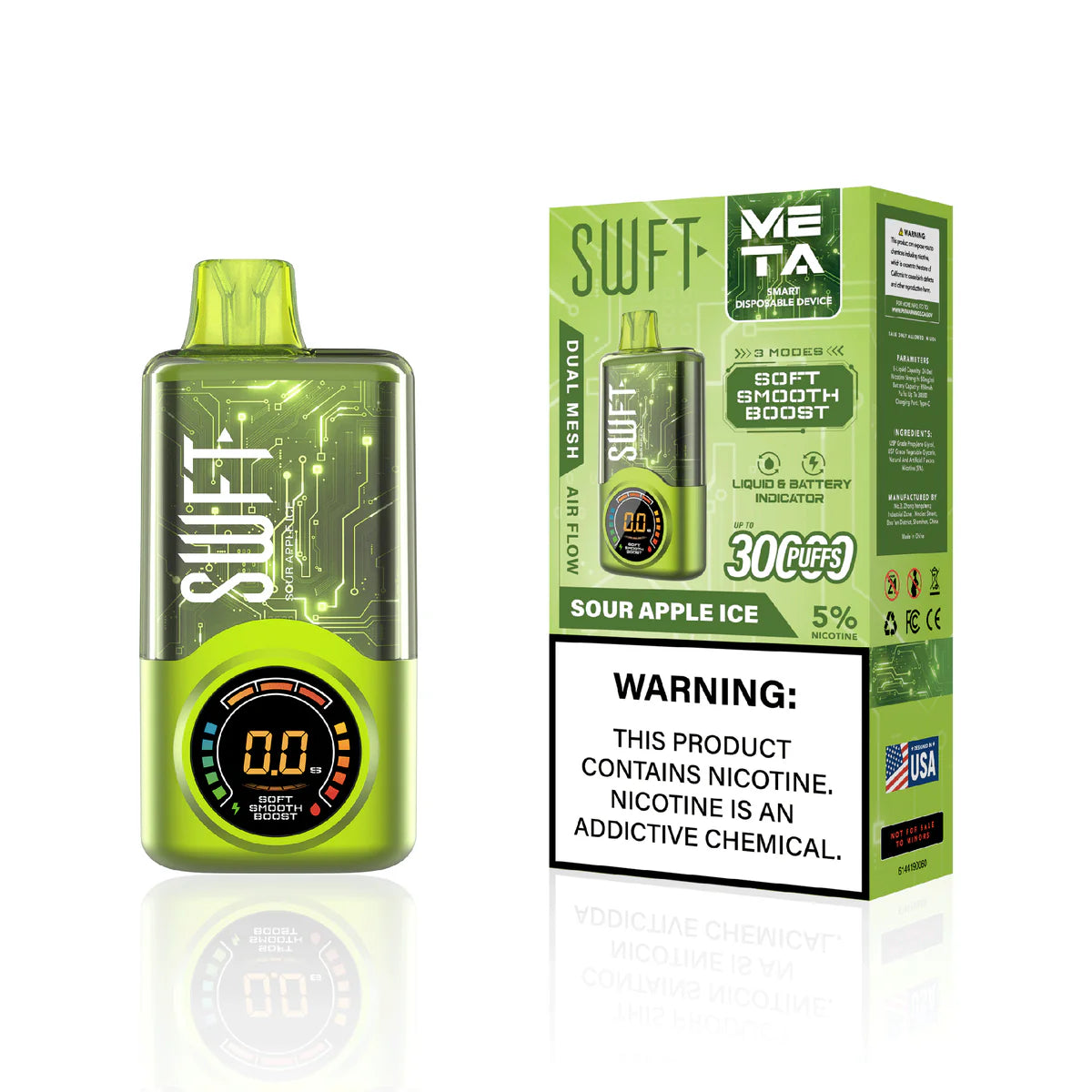 SWFT META 30K SOUR APPLE ICE 30000 PUFFS