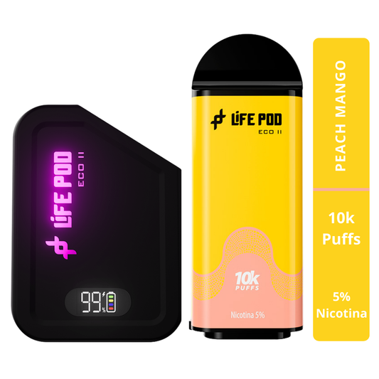 LIFE POD ECO II KIT 10K PEACH MANGO| VAPE DESECHABLE