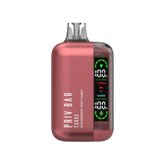 STRAWBERRY MINT CANDY PRIV BAR TURBO 15K VAPE DESECHABLE