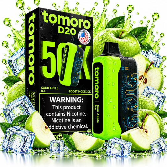 VAPE TOMORO D20 | SOUR APPLE ICE  50K